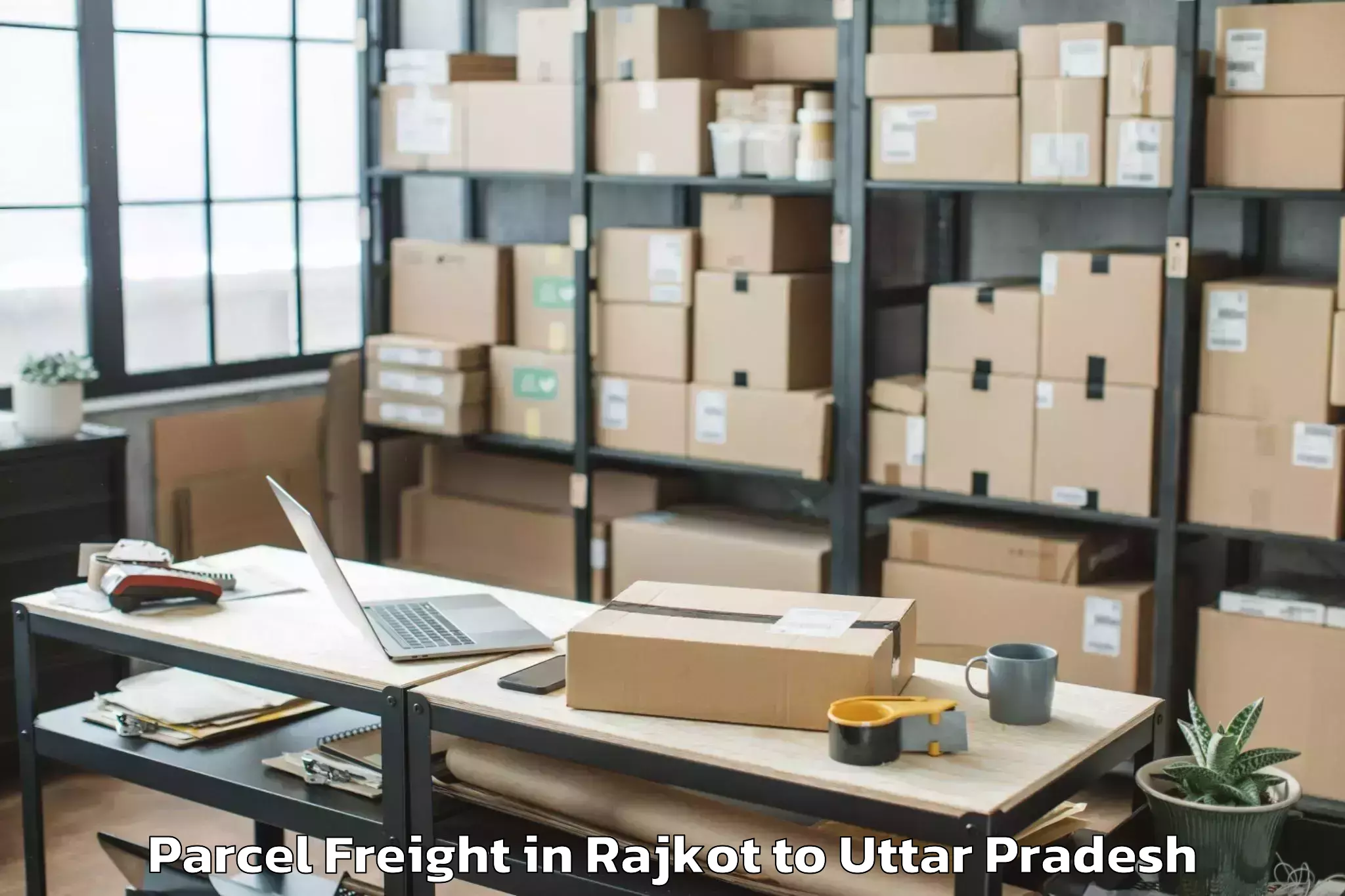 Leading Rajkot to Jewar Parcel Freight Provider